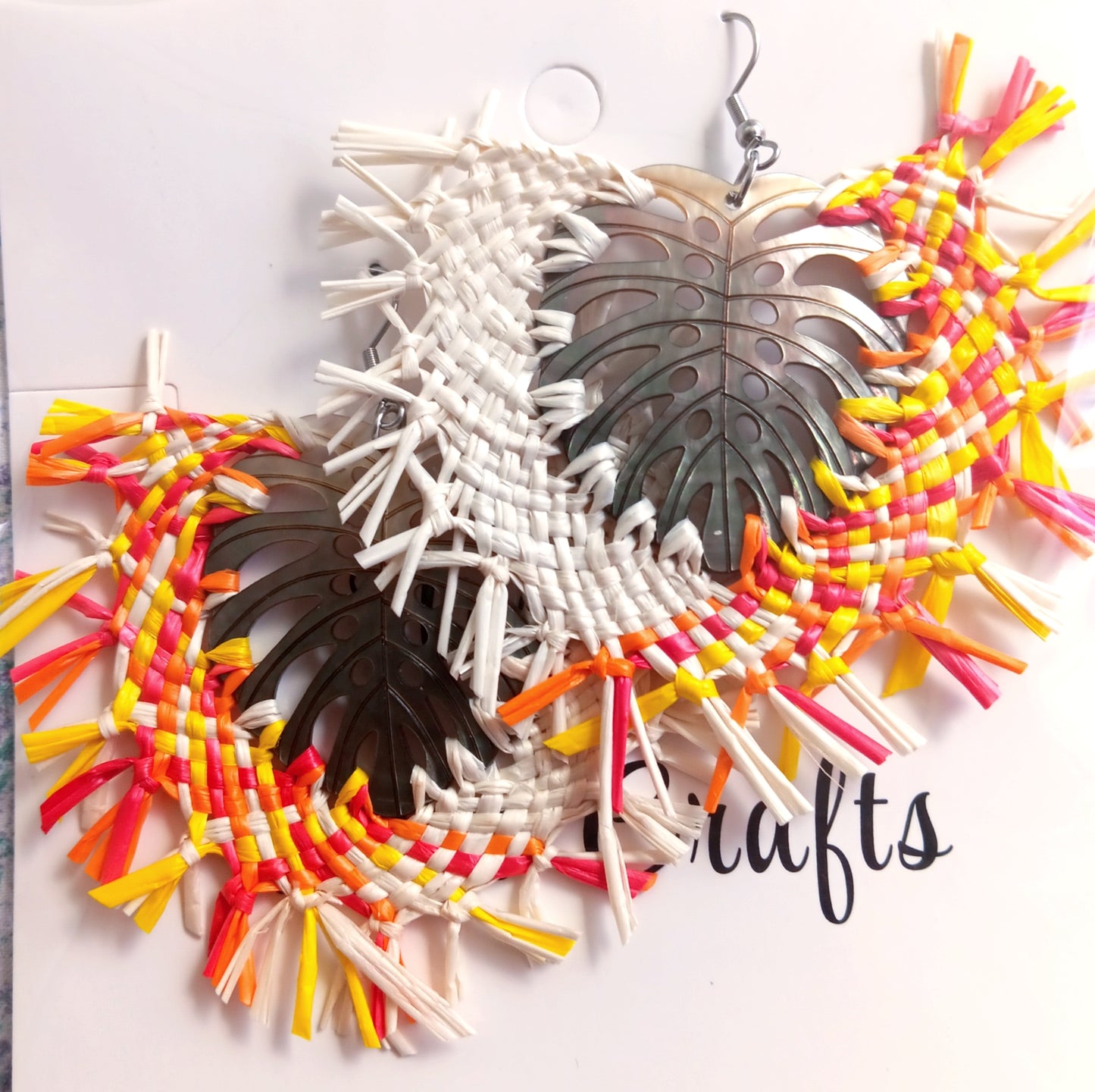 Assorted Coconut Frond/Rito Earrings Cat #4