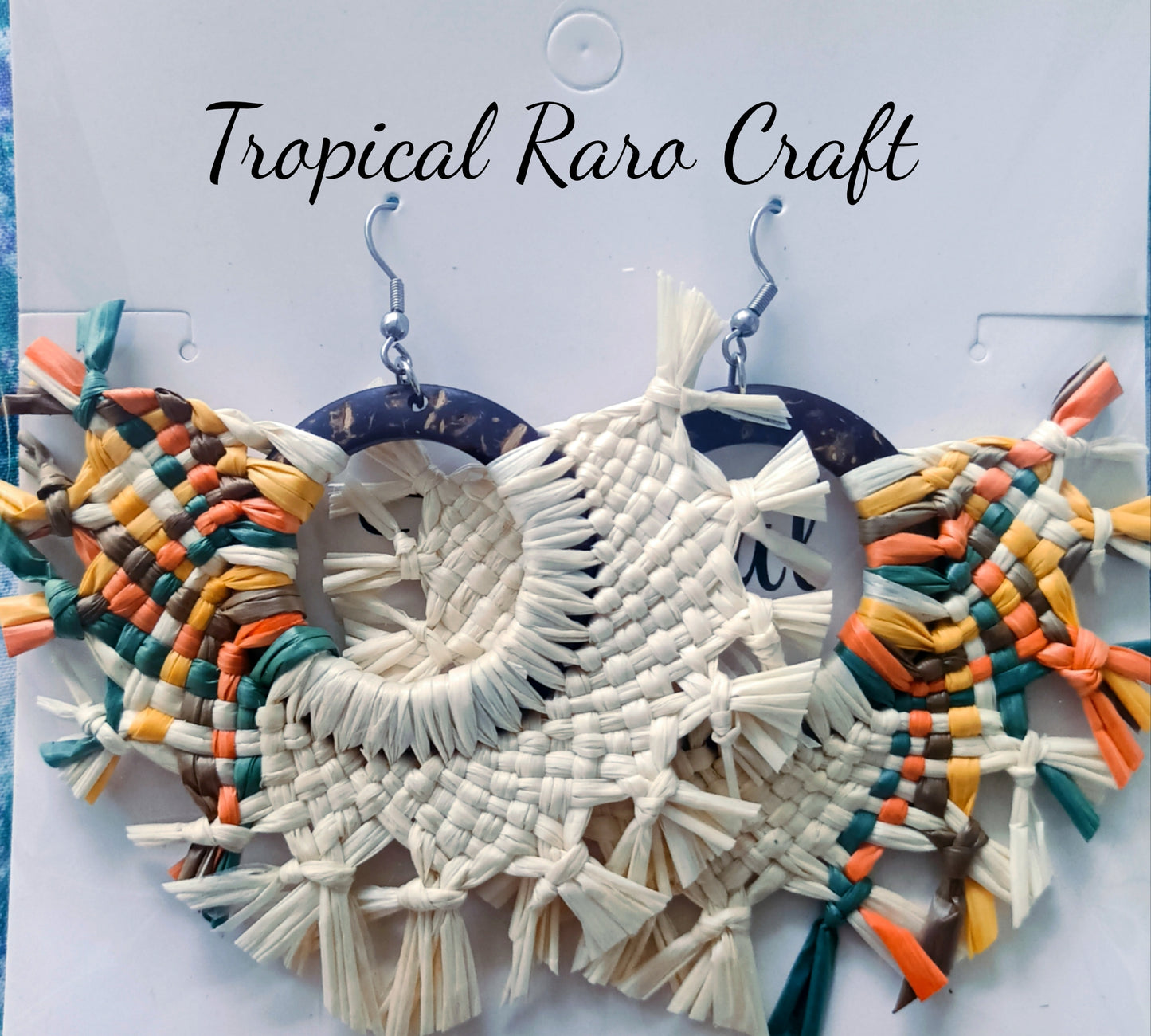 Assorted Coconut Frond/Rito Earrings Cat #3