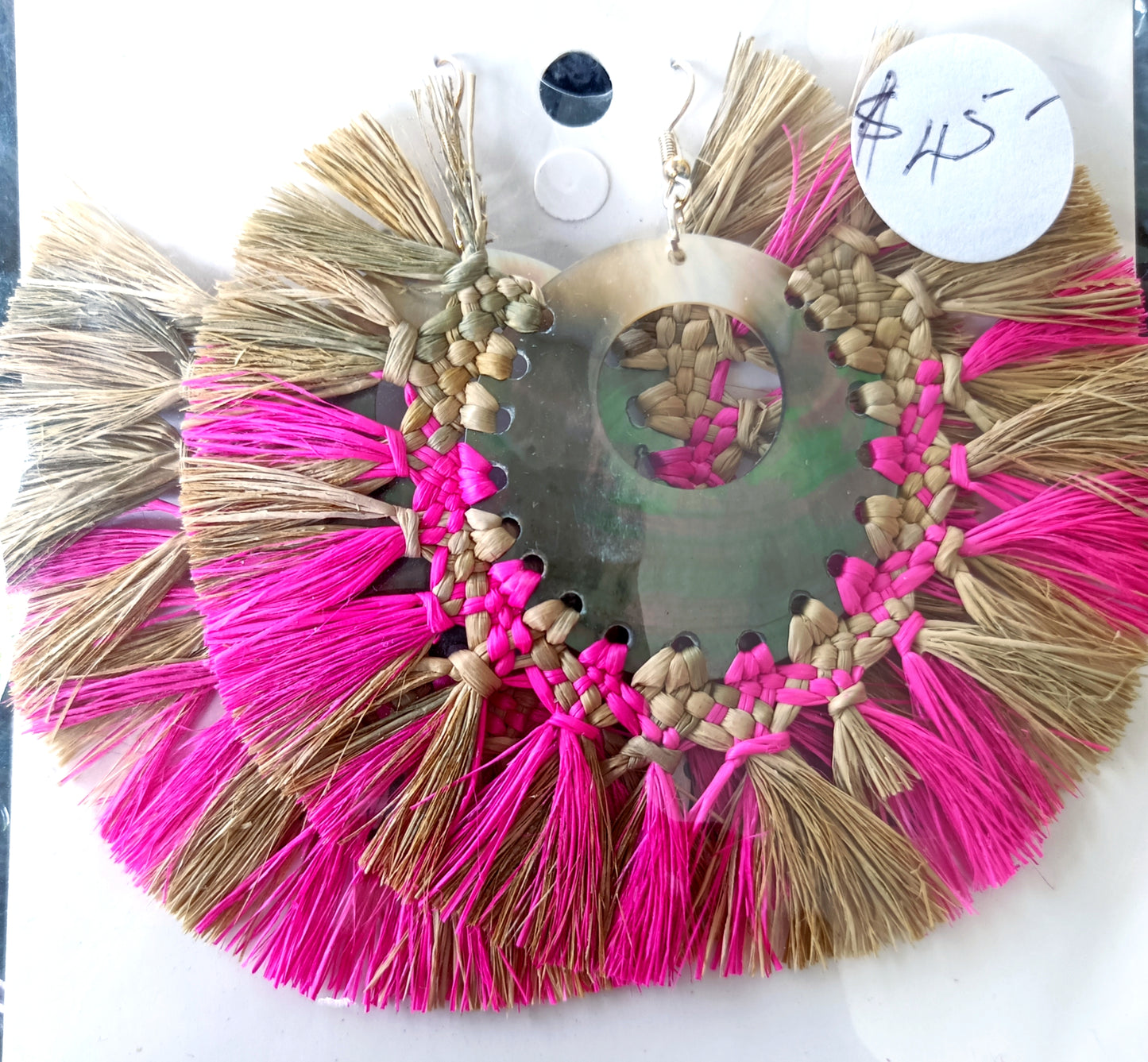 Assorted Coconut Frond/Rito Earrings Cat #1