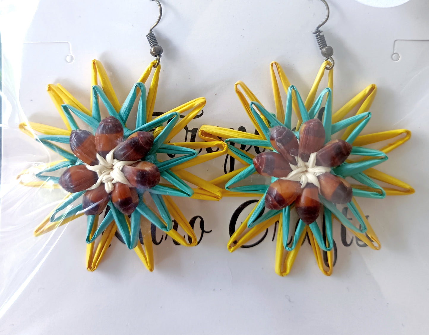 Assorted Coconut Frond/Rito Earrings Cat #1