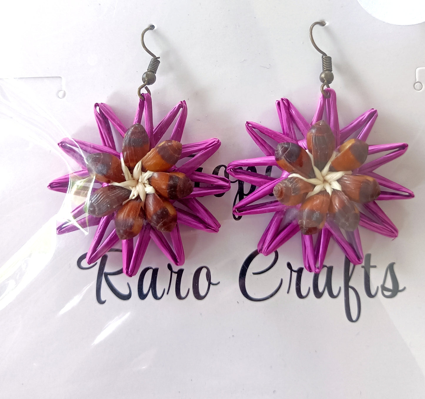 Assorted Coconut Frond/Rito Earrings Cat #1