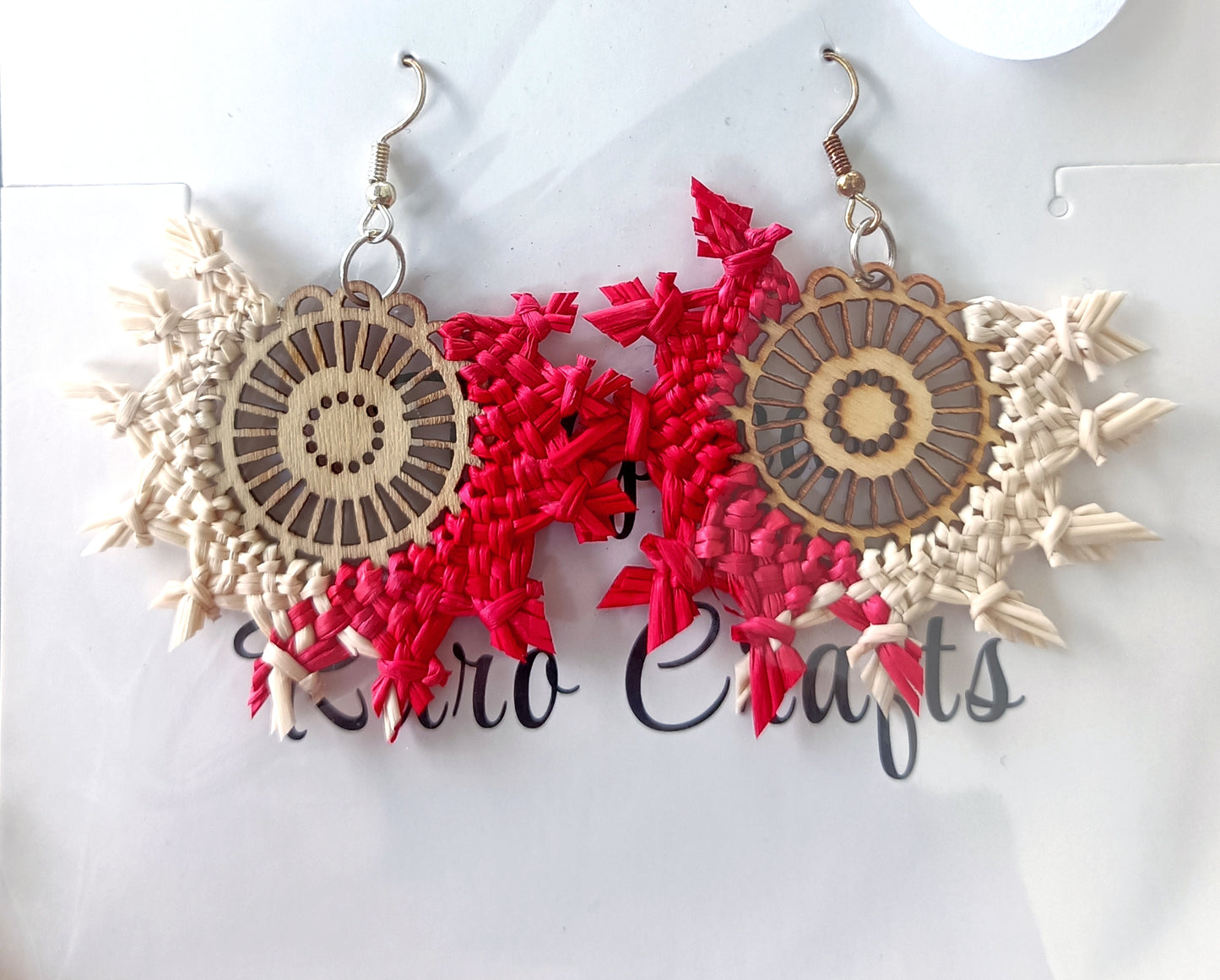 Assorted Coconut Frond/Rito Earrings Cat #1