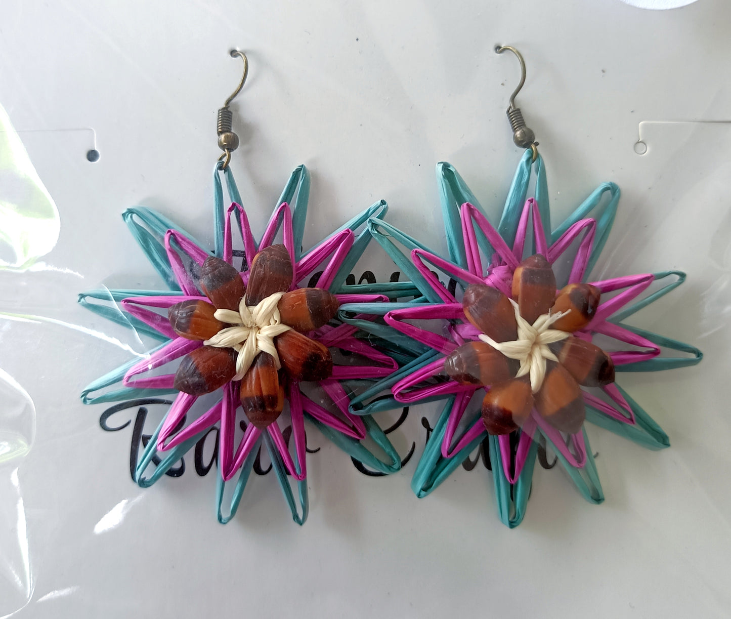 Assorted Coconut Frond/Rito Earrings Cat #1