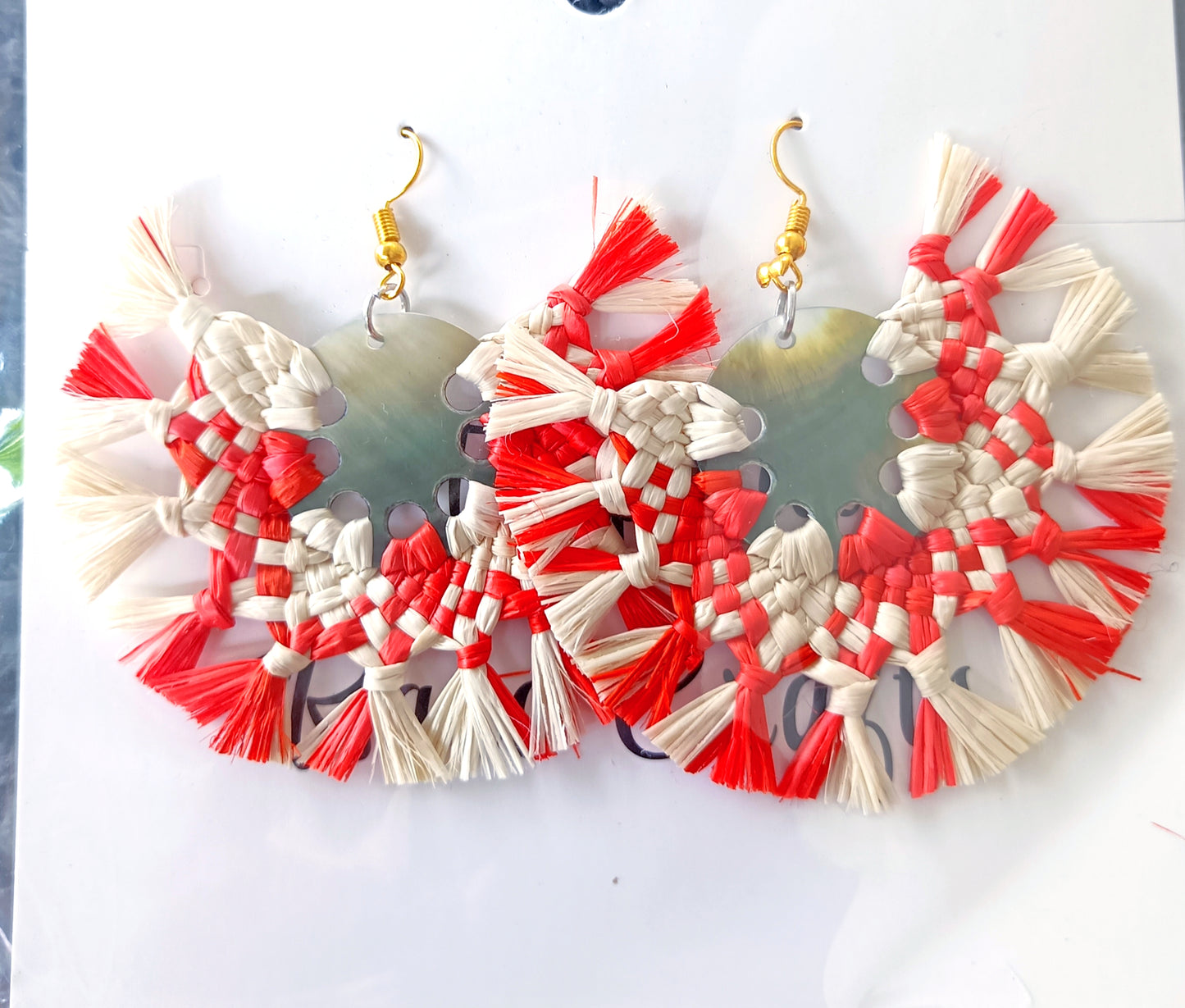 Assorted Coconut Frond/Rito Earrings Cat #1