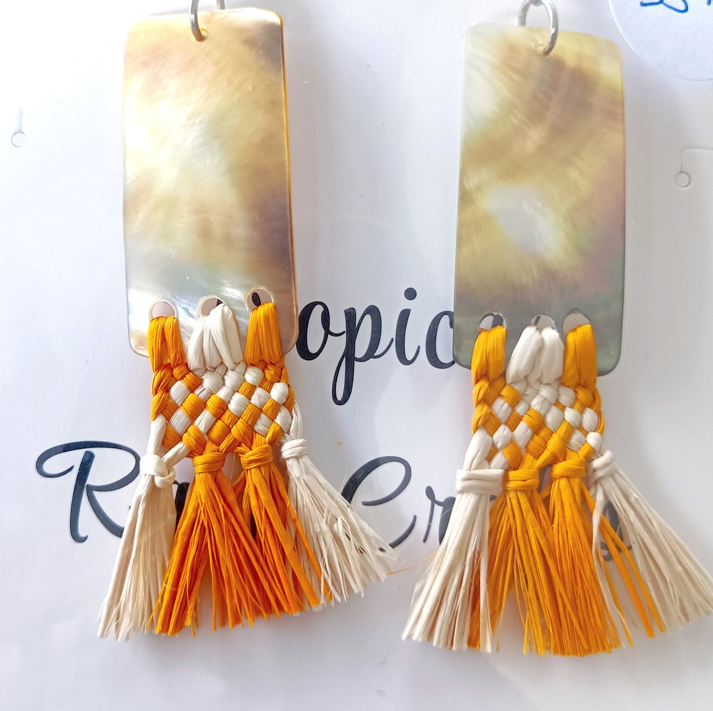 Assorted Coconut Frond/Rito Earrings Cat #1