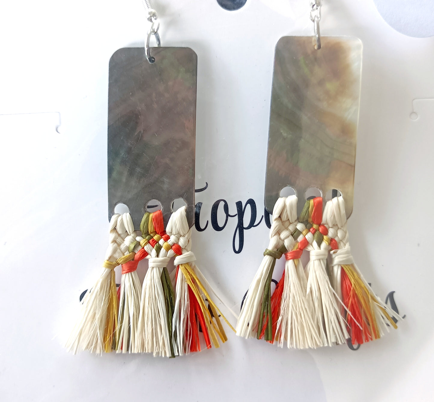 Assorted Coconut Frond/Rito Earrings Cat #1