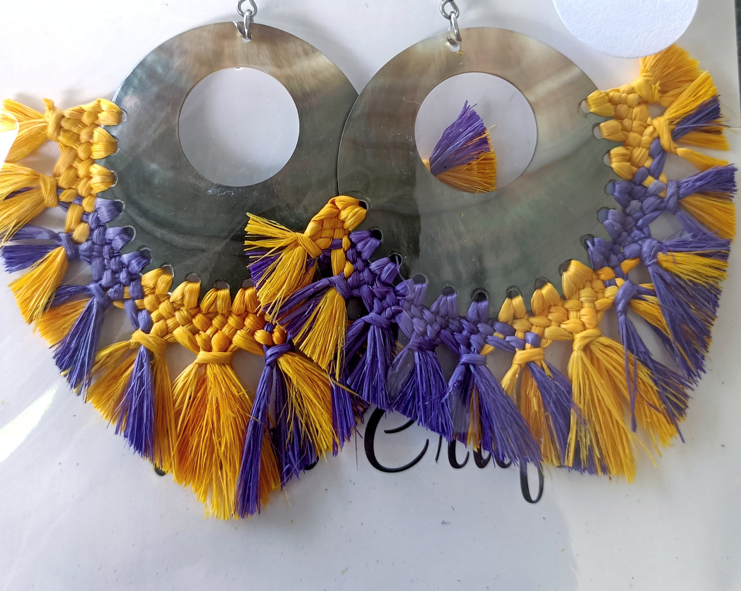Assorted Coconut Frond/Rito Earrings Cat #1