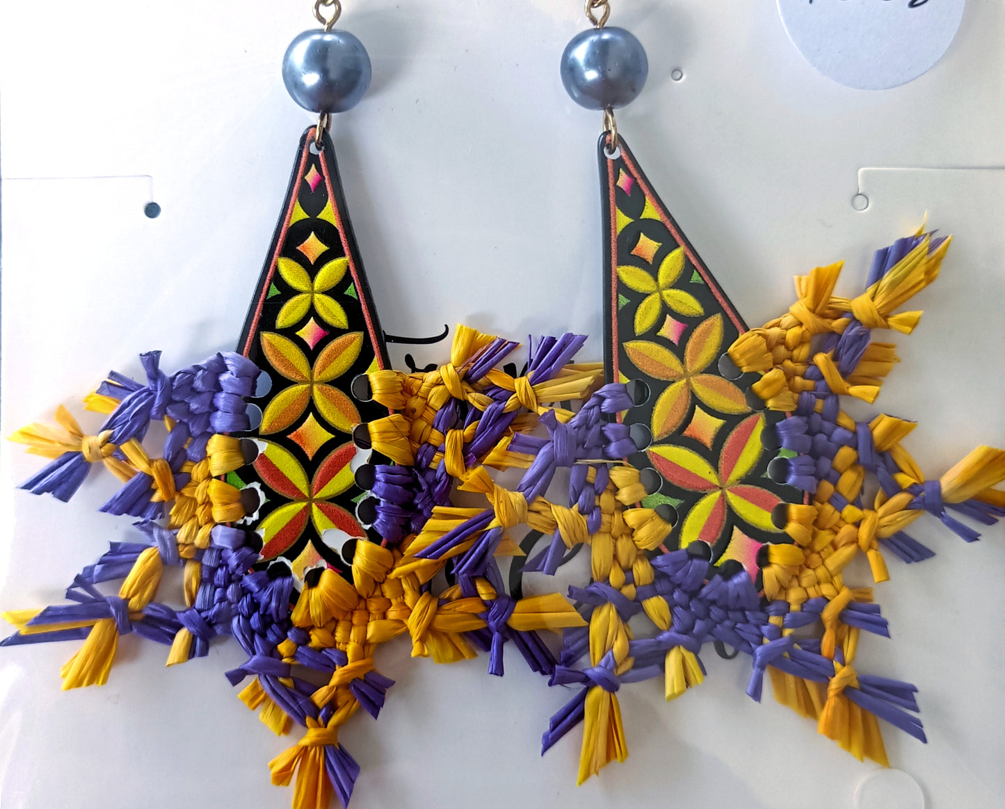 Assorted Coconut Frond/Rito Earrings Cat #1