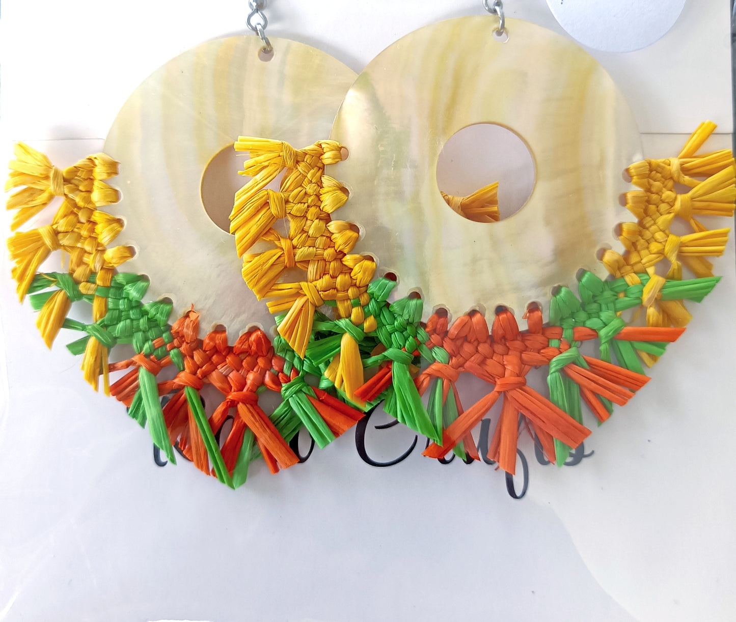 Assorted Coconut Frond/Rito Earrings Cat #1