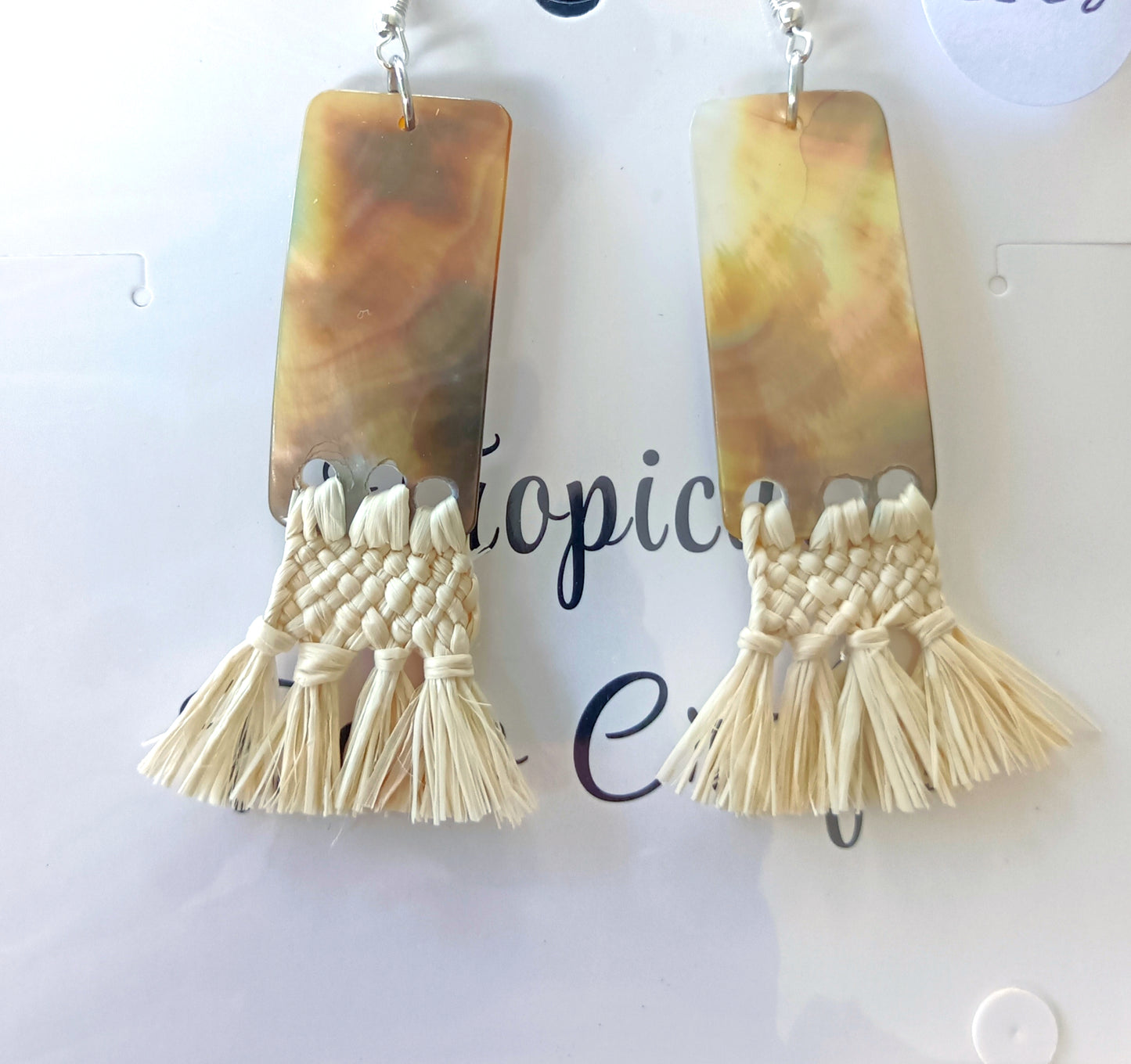 Assorted Coconut Frond/Rito Earrings Cat #1