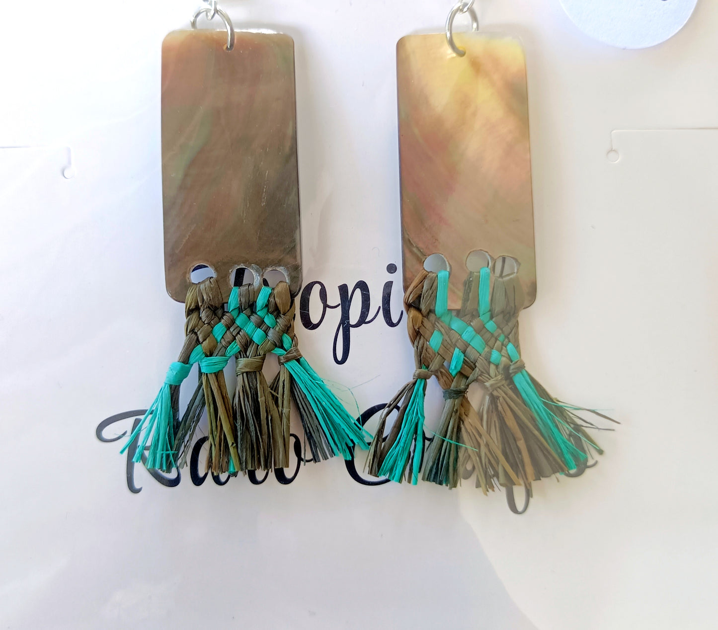 Assorted Coconut Frond/Rito Earrings Cat #1
