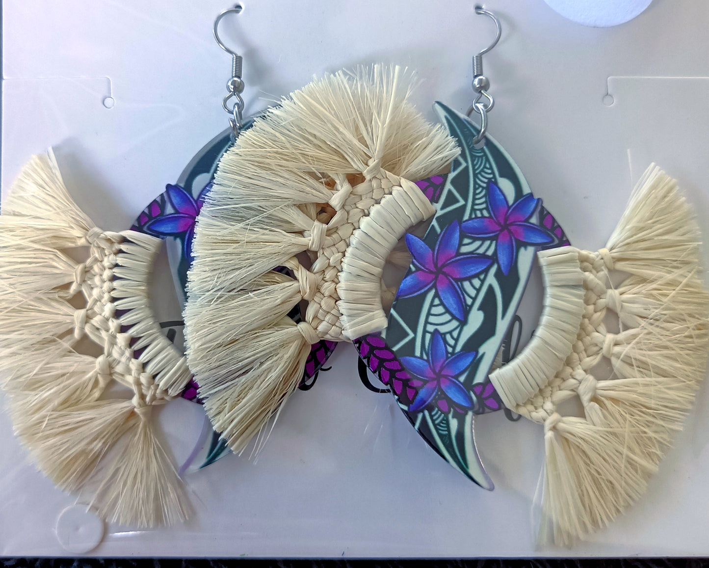 Assorted Coconut Frond/Rito Earrings Cat #1