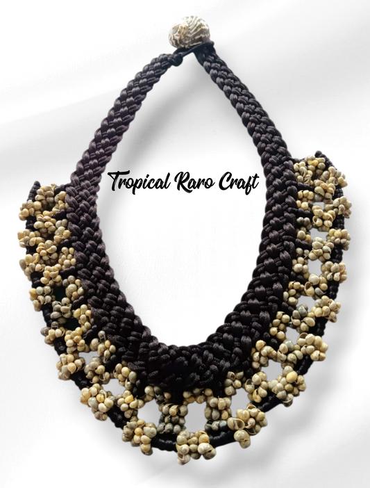 Macrame Mongo/ Wood Beads statement
