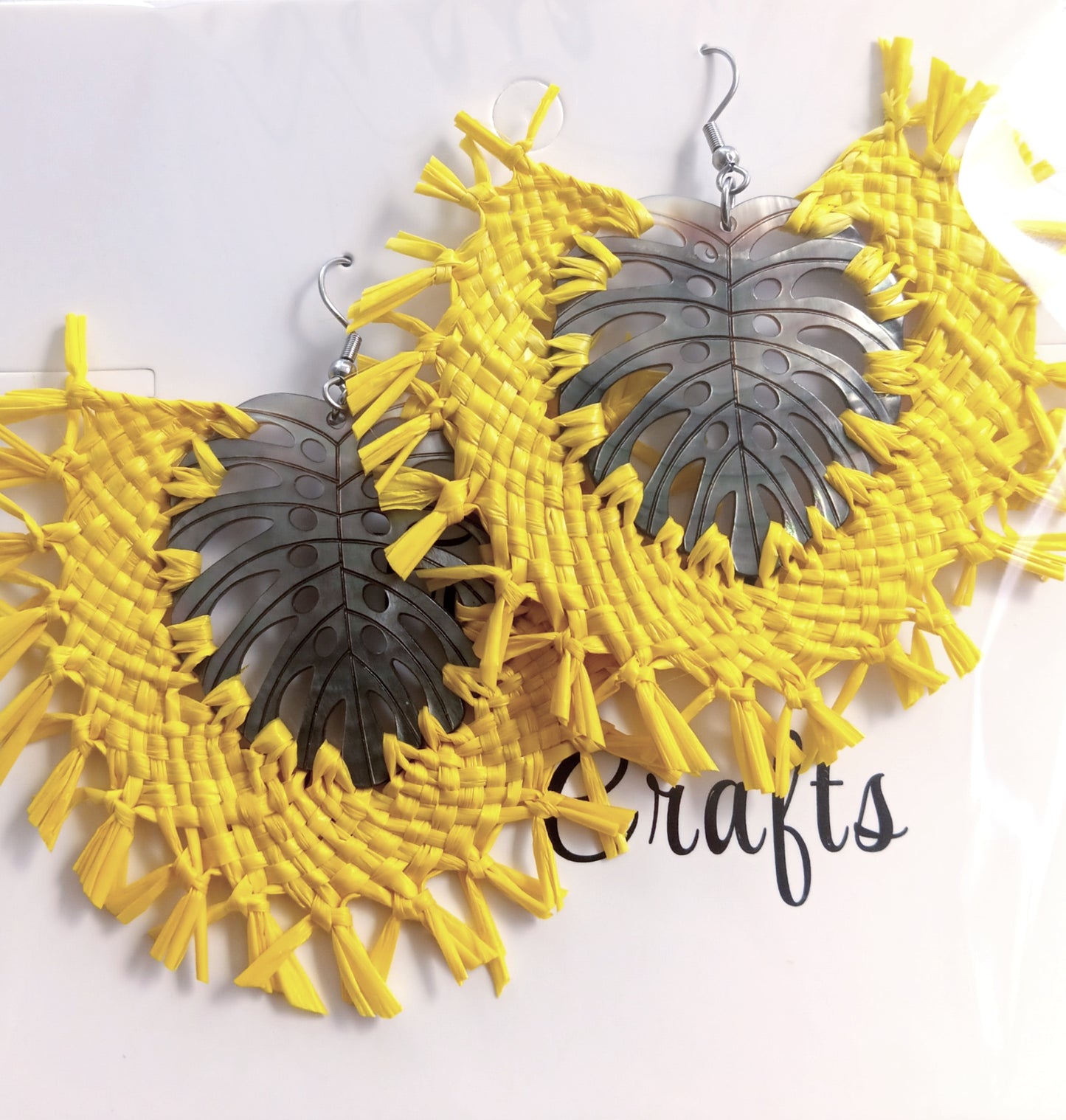 Assorted Coconut Frond/Rito Earrings Cat #4