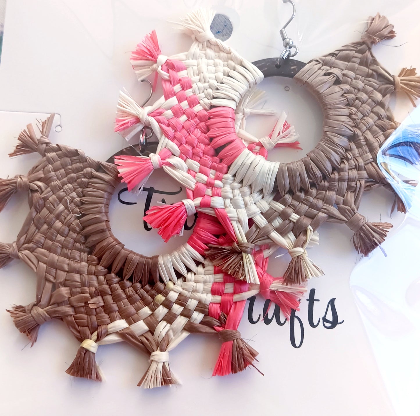 Assorted Coconut Frond/Rito Earrings Cat #4