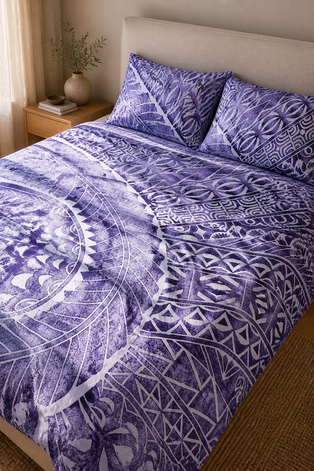 BLOCK-PAINT BED SHEET K/Q
