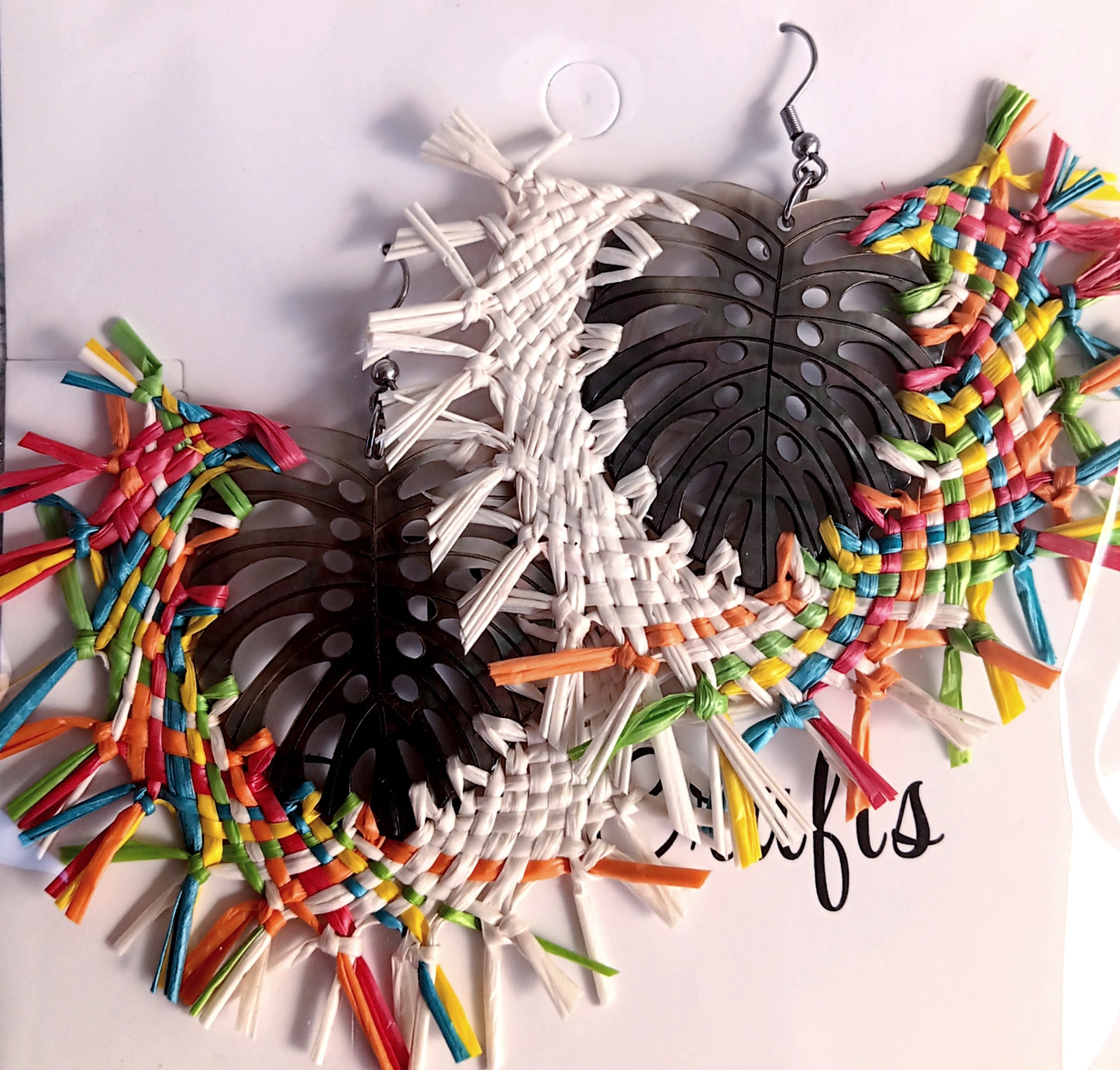 Assorted Coconut Frond/Rito Earrings Cat #4