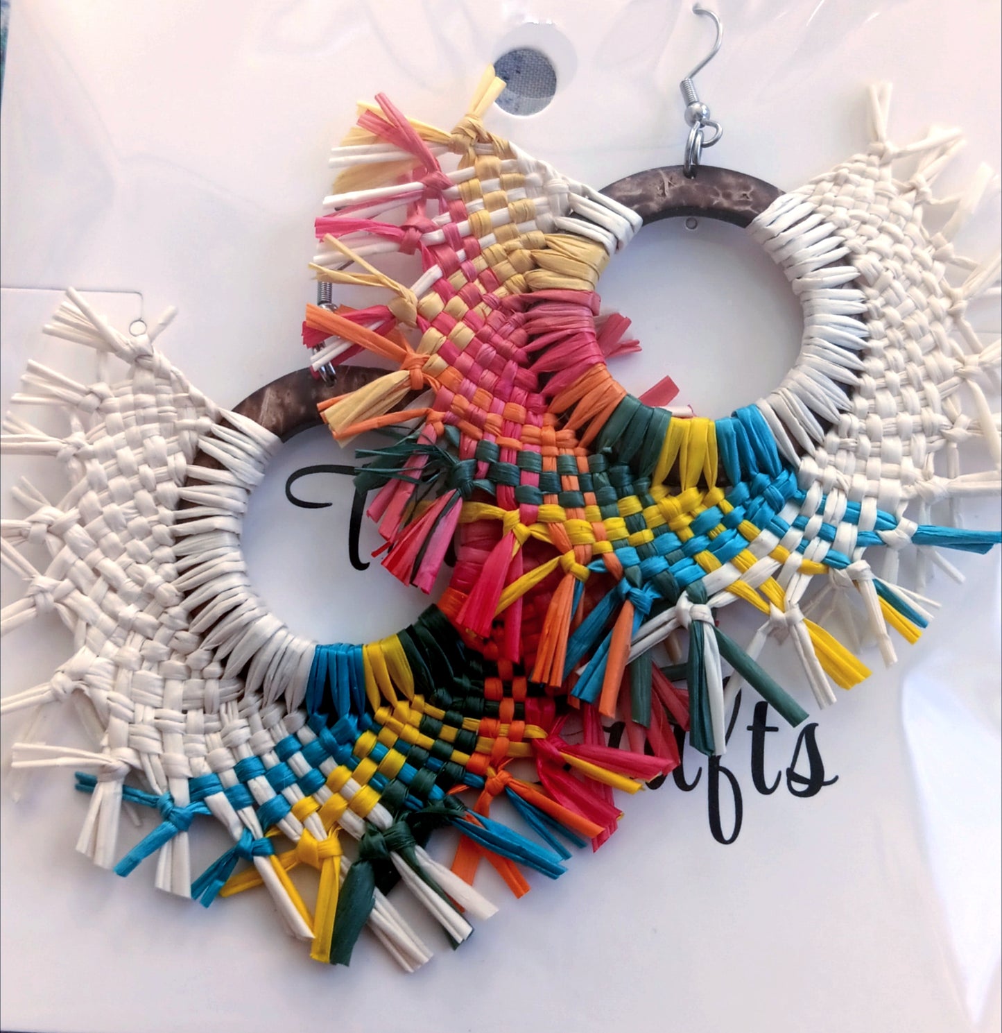 Assorted Coconut Frond/Rito Earrings Cat #4