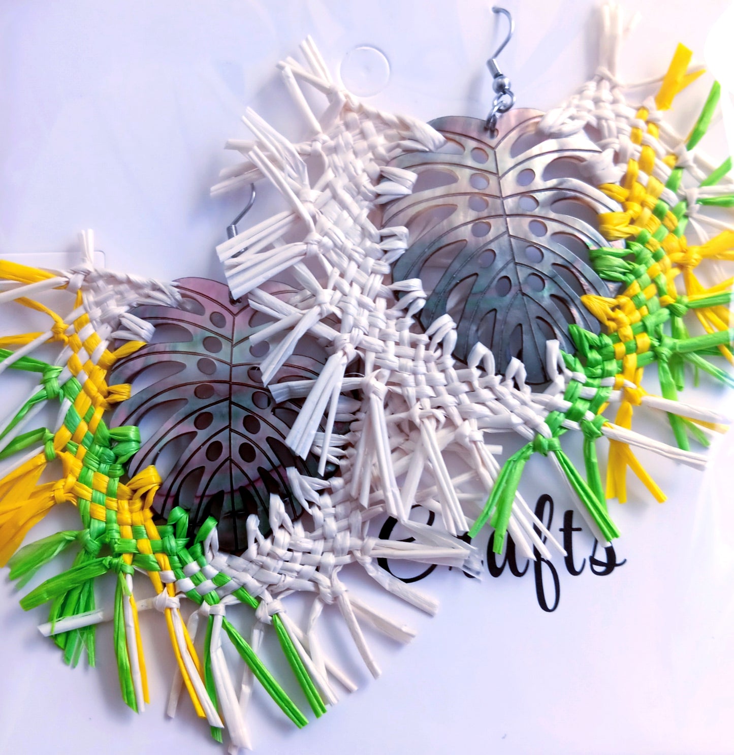 Assorted Coconut Frond/Rito Earrings Cat #4