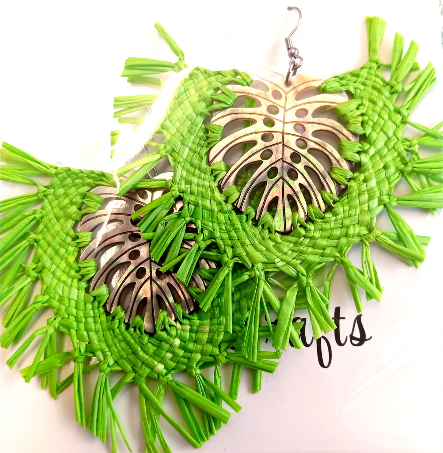 Assorted Coconut Frond/Rito Earrings Cat #4
